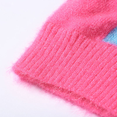 MOVEUP幻走 2016女裝春季新品絢麗糖果色圓領(lǐng)毛織短款T恤